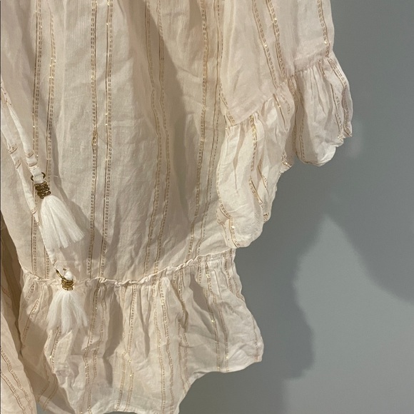 Cream Lace-Up Swimsuit Coverup Dress - Picture 5 of 5